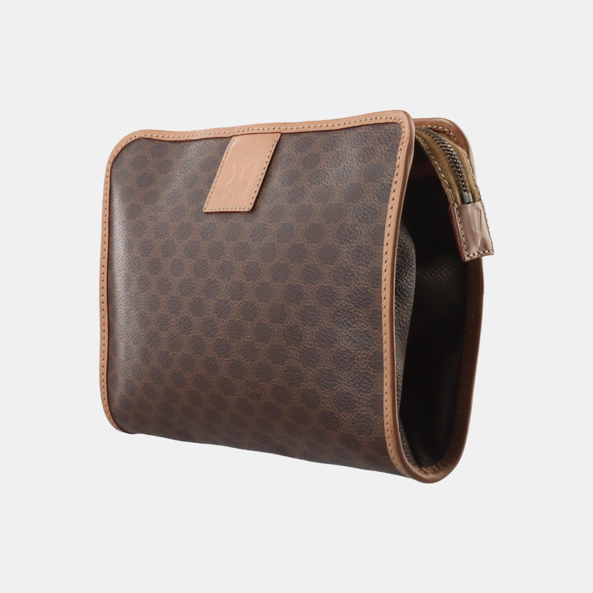 MACADAM CLUTCHE Coated Canvas Brown