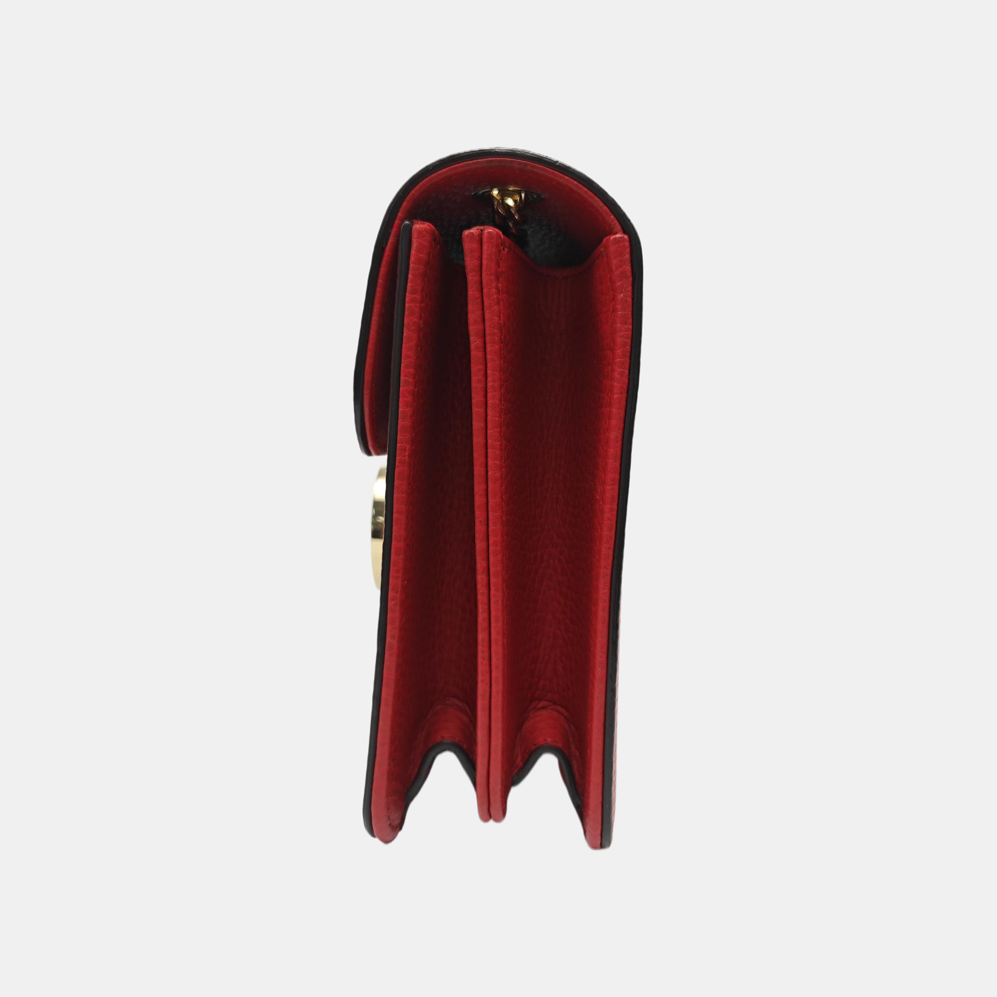 Interlocking G Small Calfskin Red