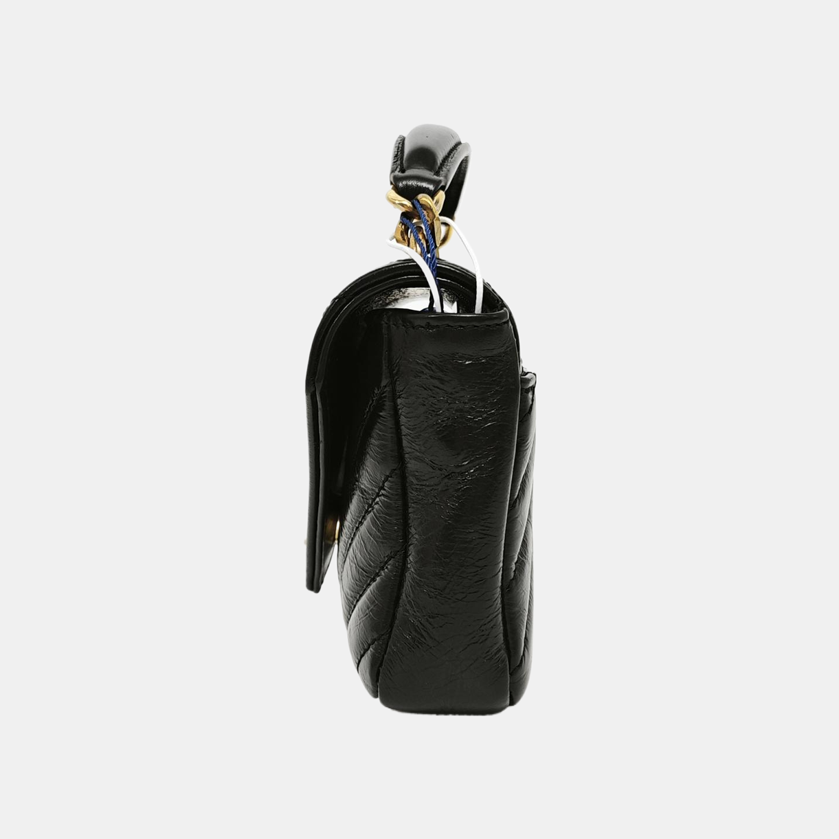 ENVELOPE Small Chevron Calfskin Black