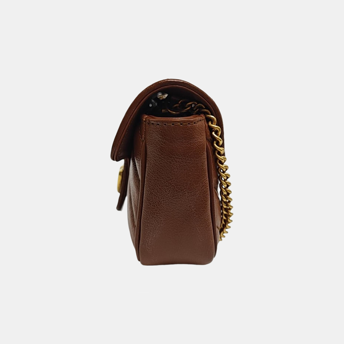GG Marmont Mini Quilted Calfskin Brown