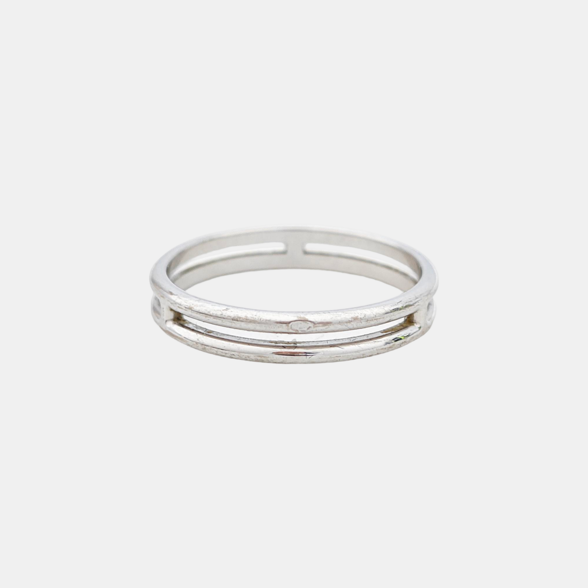 Ariane 18k White Gold Silver Ring EU 59