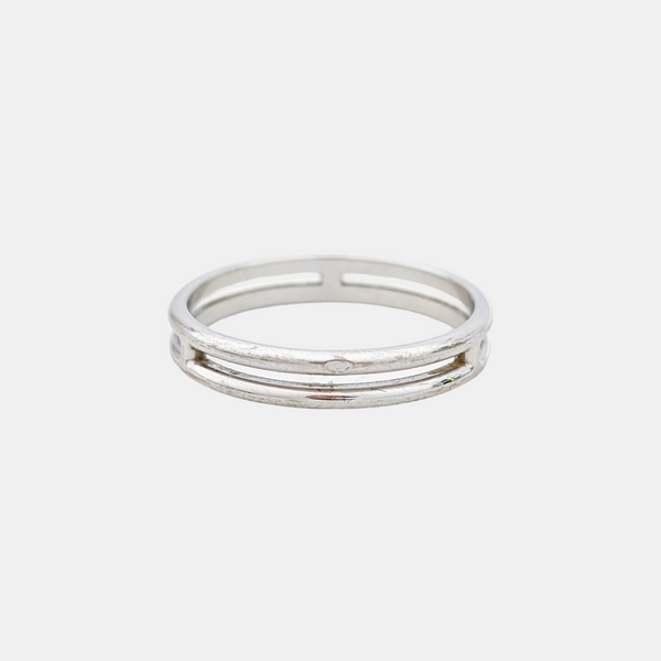 Ariane 18k White Gold Silver Ring EU 59