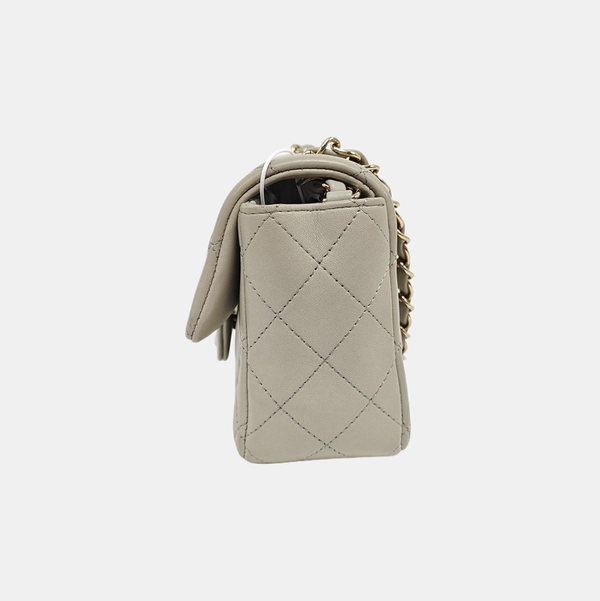 CLASSIC FLAP Mini Quilted Lambskin Gray