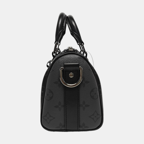 KEEPALL 25 Monogram Coated Canvas Black