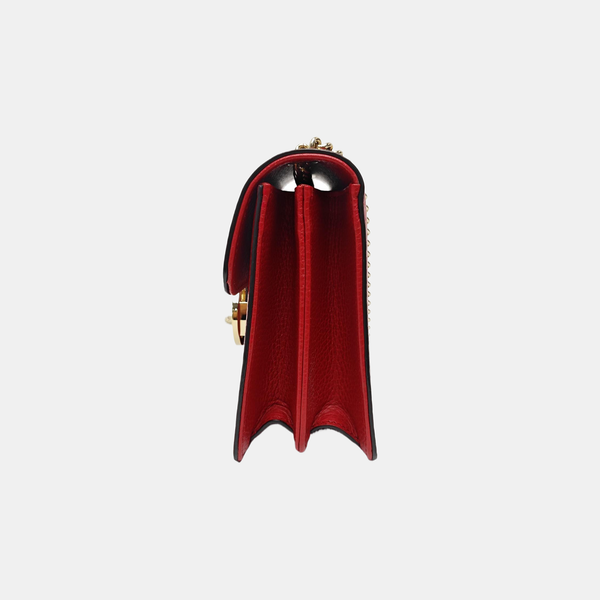 Interlocking G Small Calfskin Red