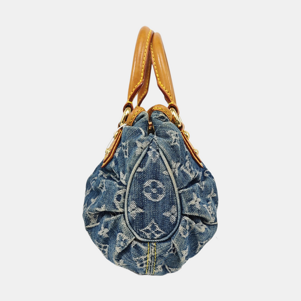 PLEATY Monogram Denim Blue