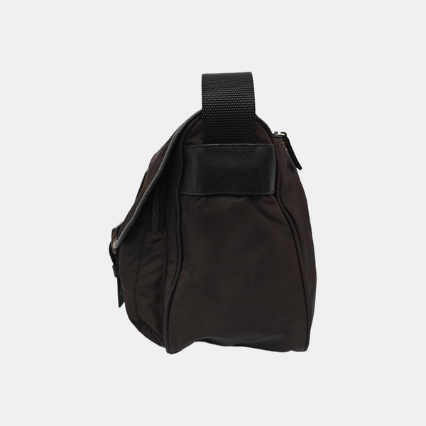Nylon Shoulder Bag Brown