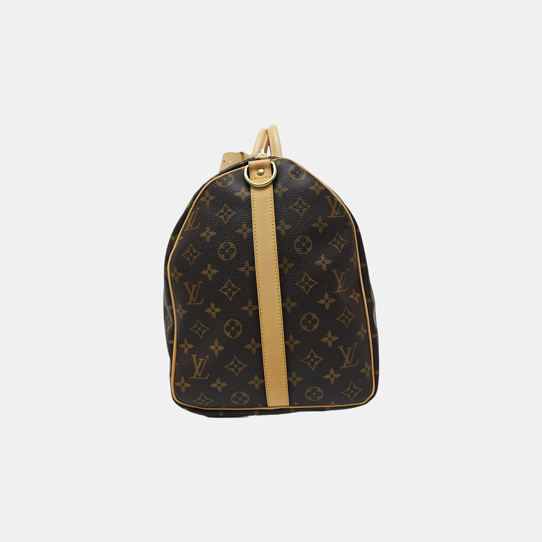 KEEPALL 50 Monogram Coated Canvas Brown