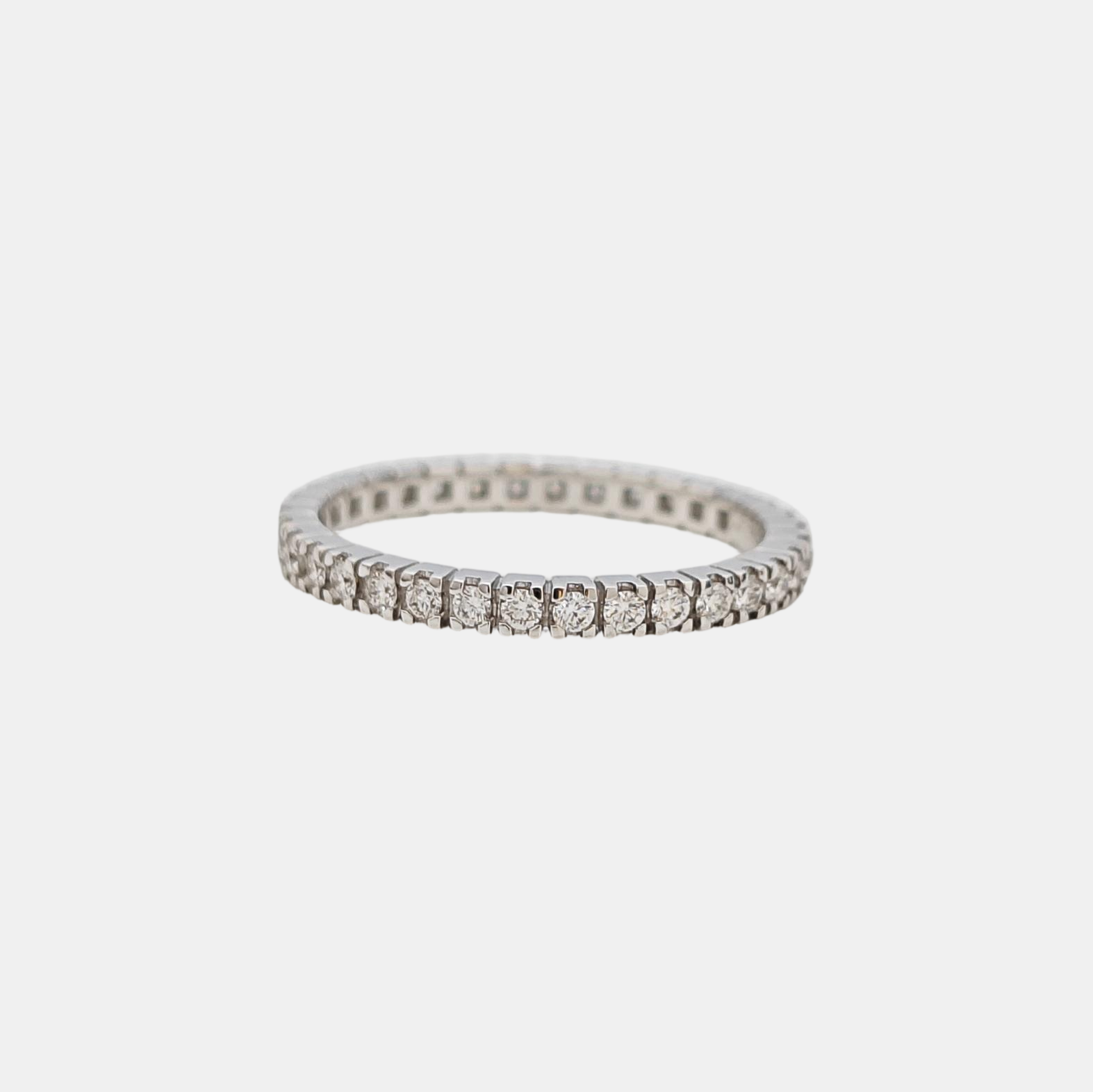 Eternity Bands 18k White Gold Silver Ring EU 47