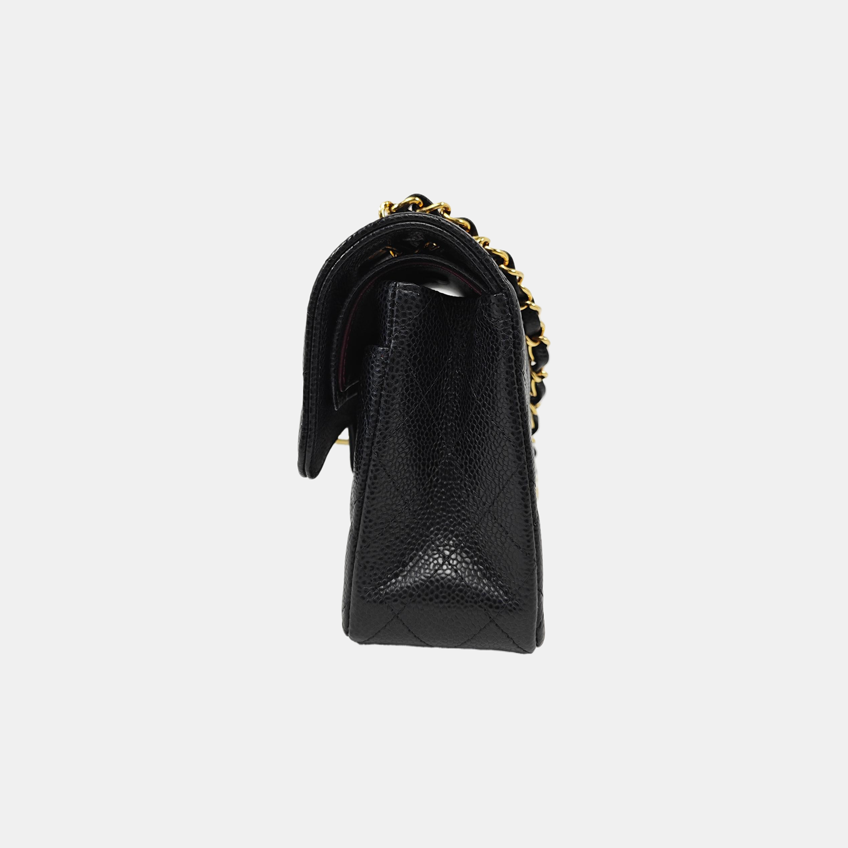 CLASSIC FLAP Small Quilted Grained Calfskin Black