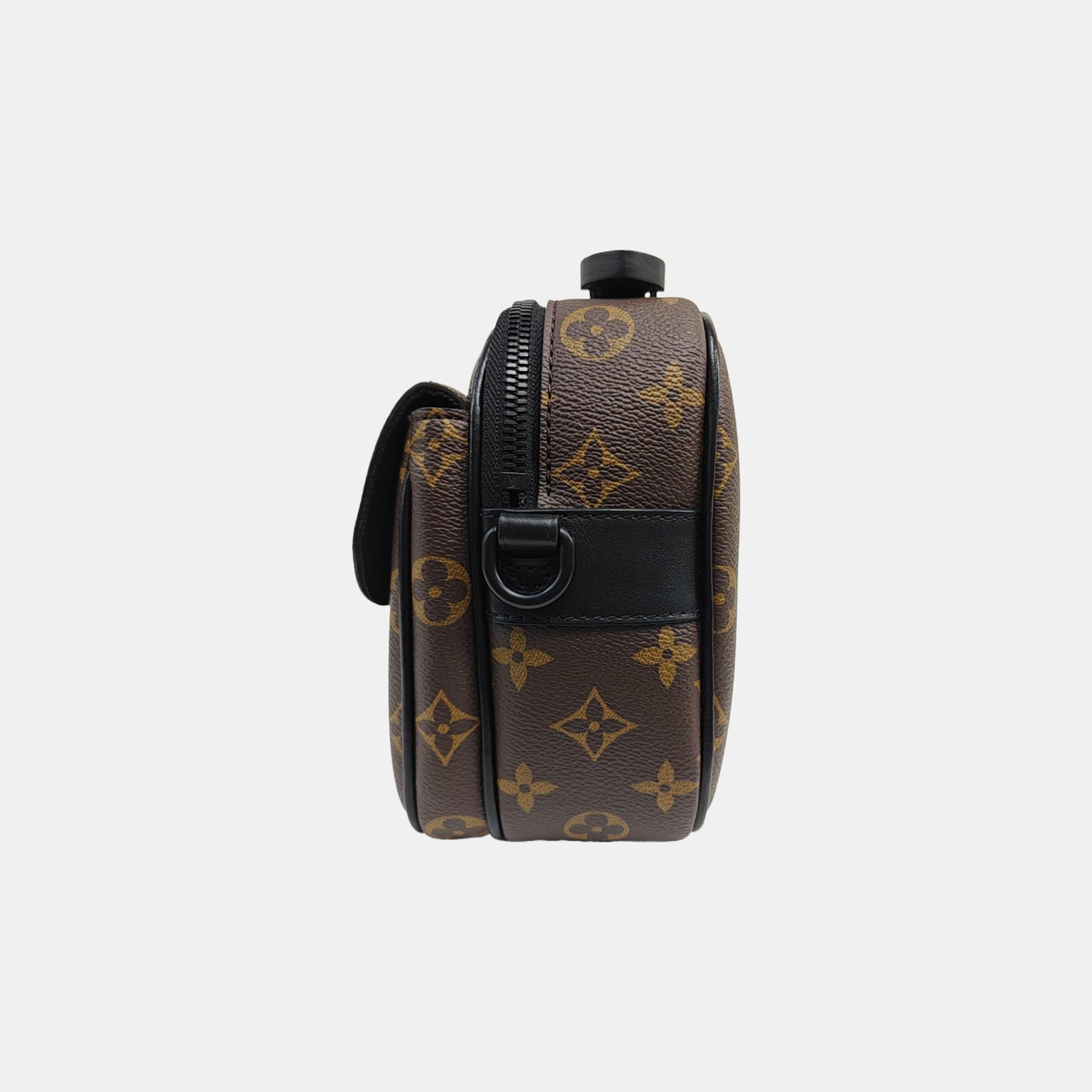S LOCK Monogram Coated Canvas Brown