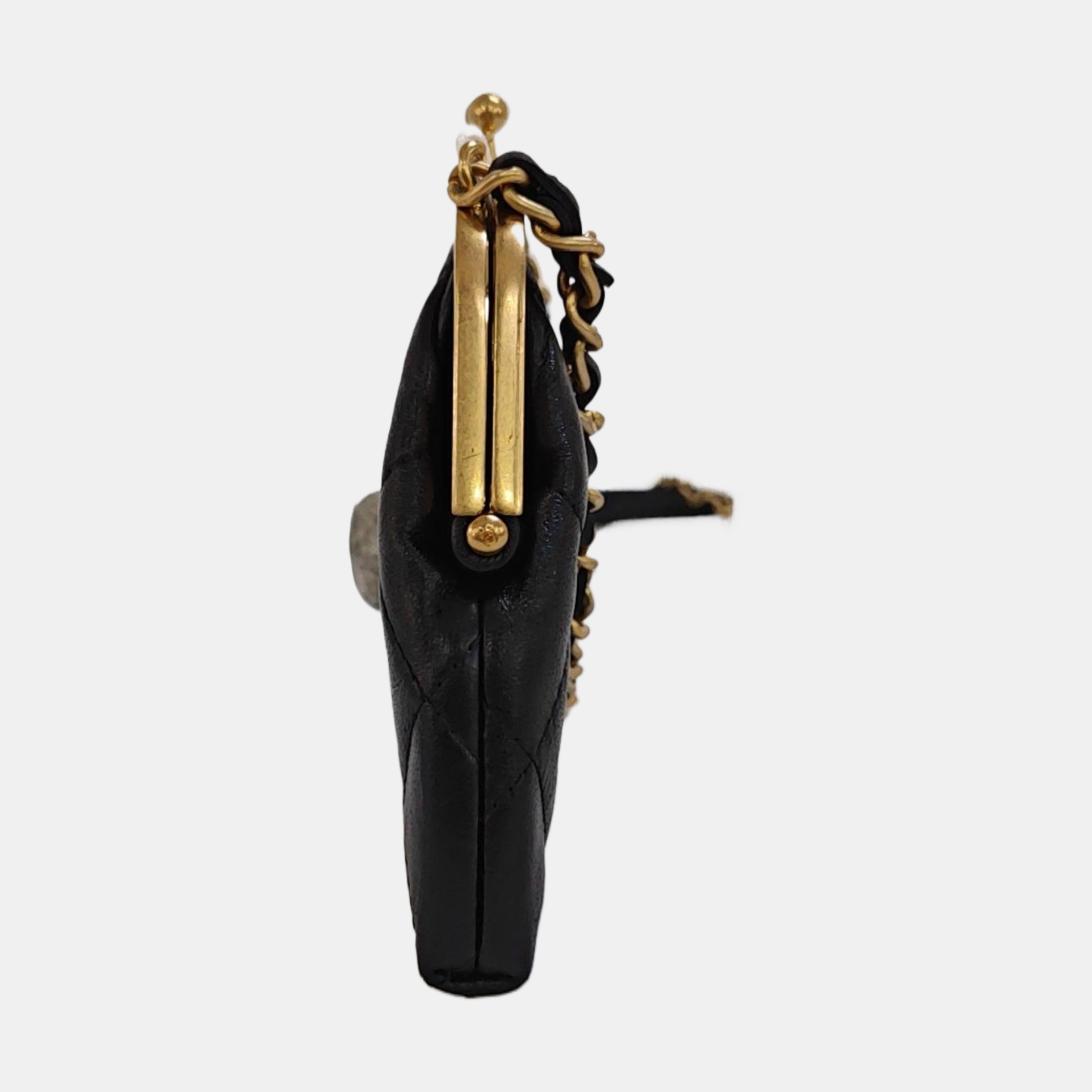 Quilted Calfskin Shoulder Bag Mini Black
