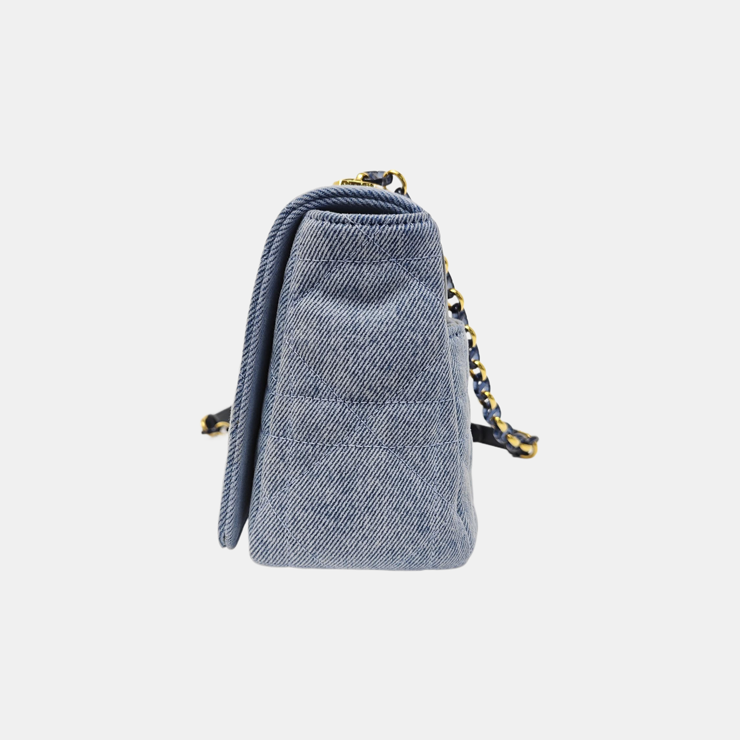 Dior Caro Medium Quilted Denim Blue