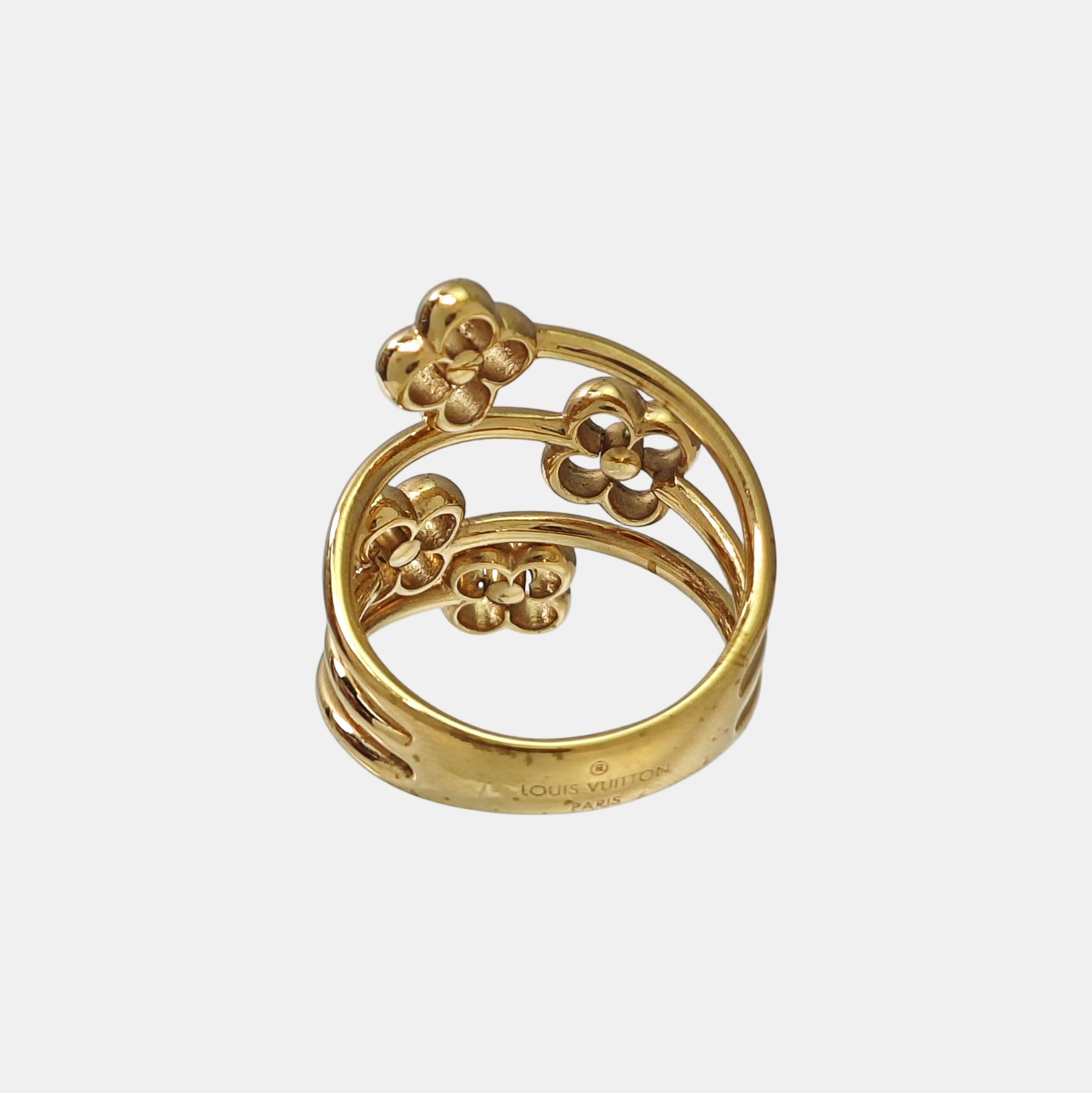 FLOWER FULL Brass Gold Ring EU 56