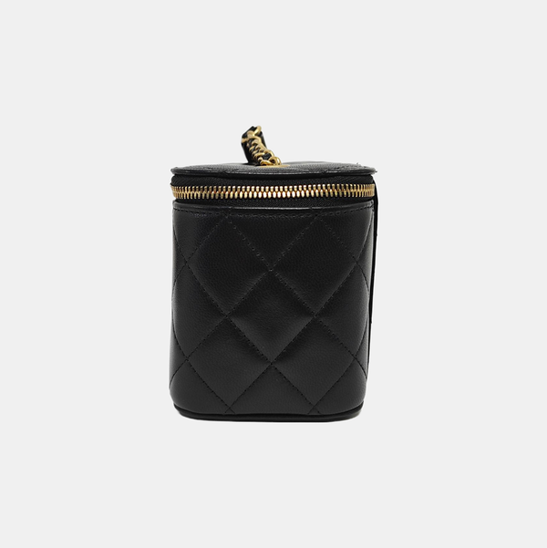 Quilted Lambskin Shoulder Bag Black