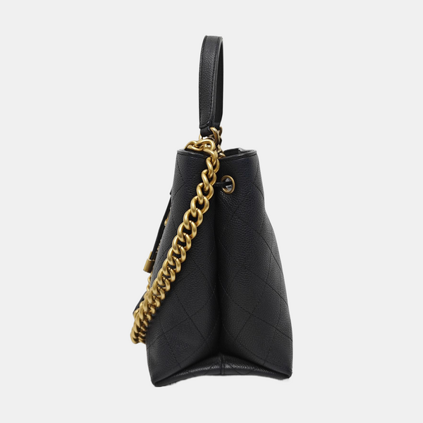 Quilted Grained Calfskin Black