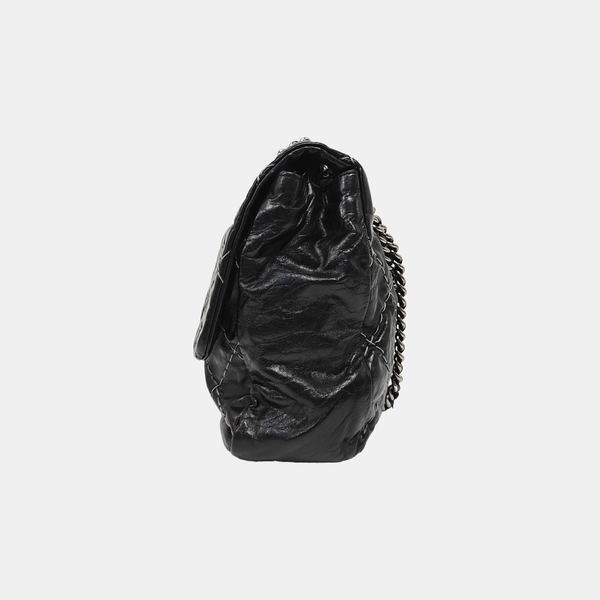 Quilted Calfskin Shoulder Bag Black