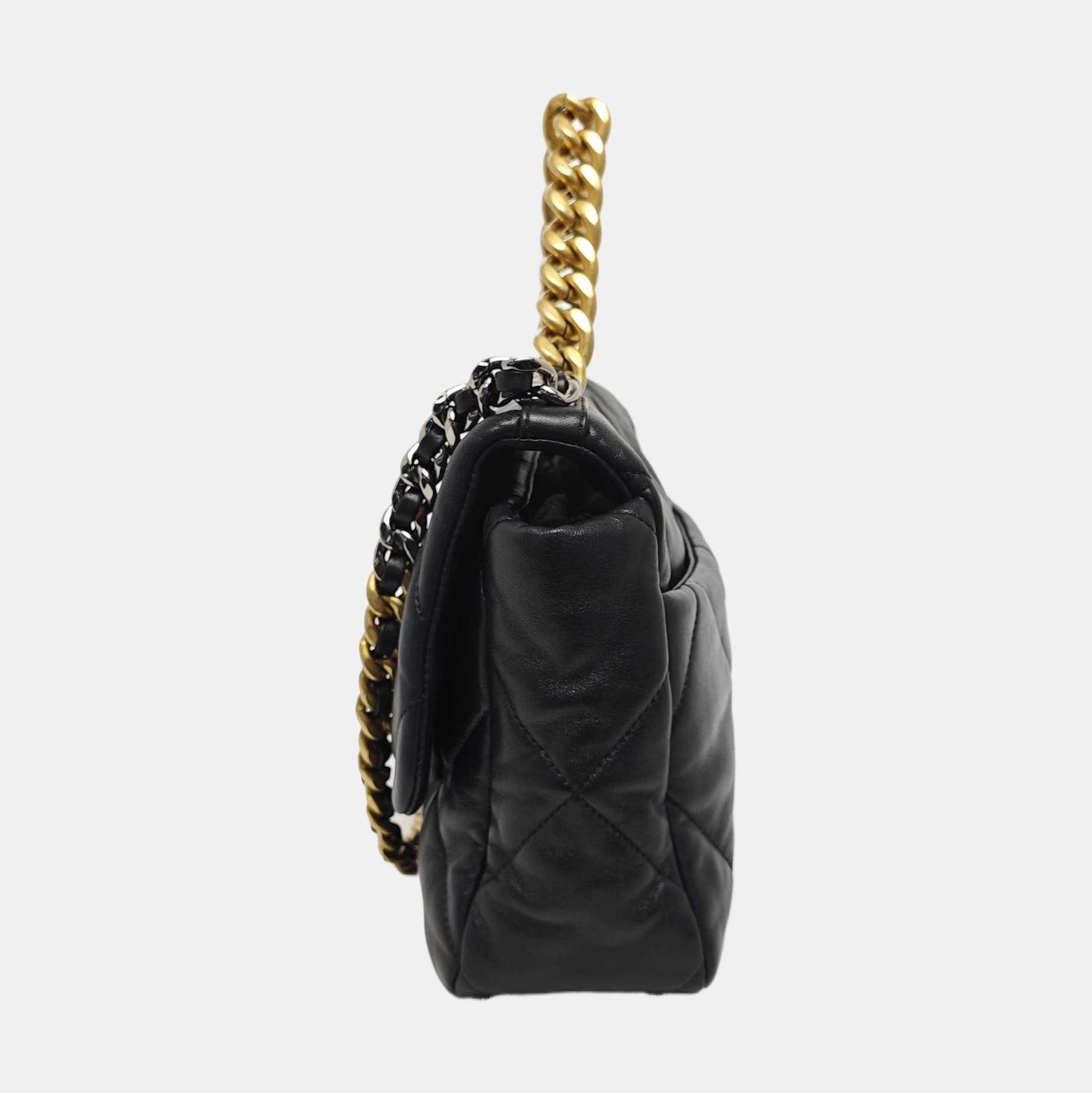 CHANEL 19 Large Quilted Lambskin Black