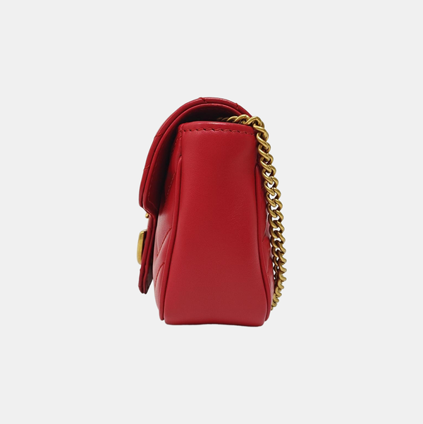 GG Marmont Mini Quilted Calfskin Red