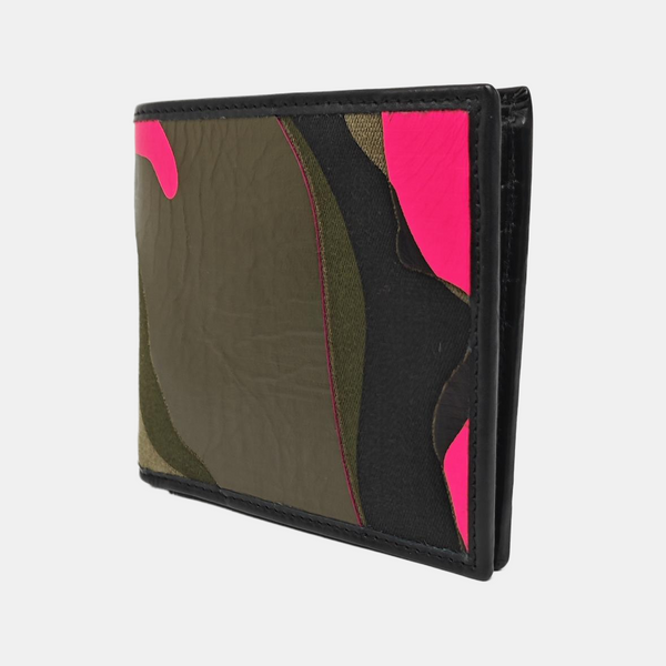 Coated Canvas Card Holder Green