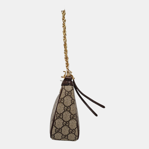 Ophidia Small Monogram Coated Canvas Beige