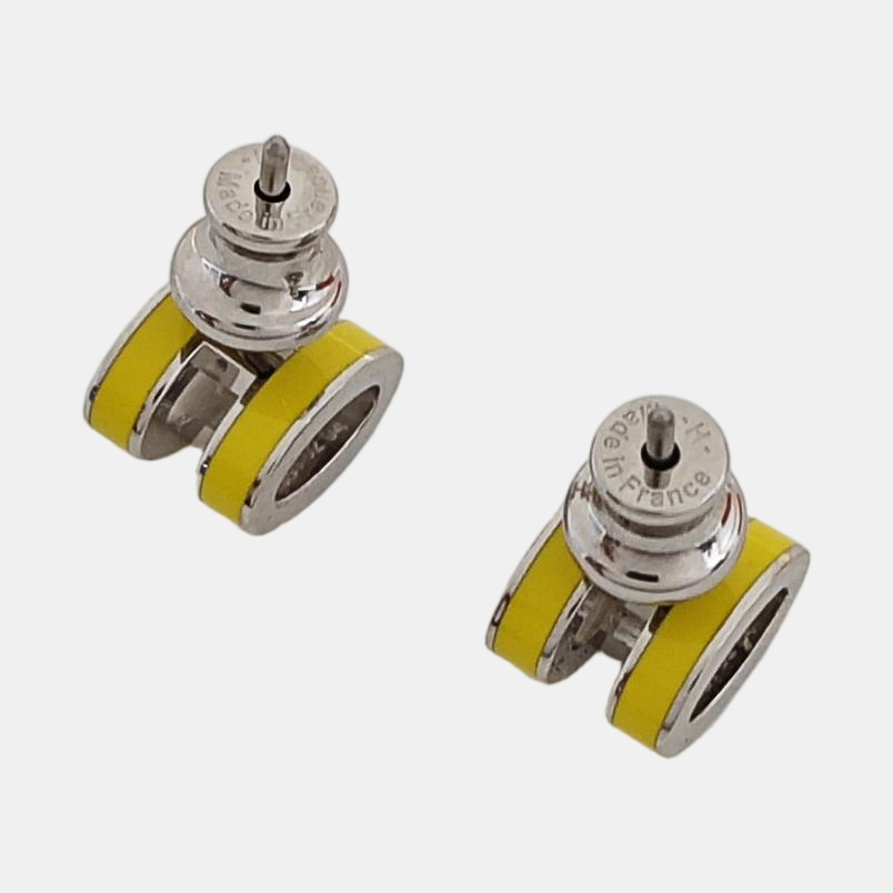 Pop H Metal Yellow Stud Earrings