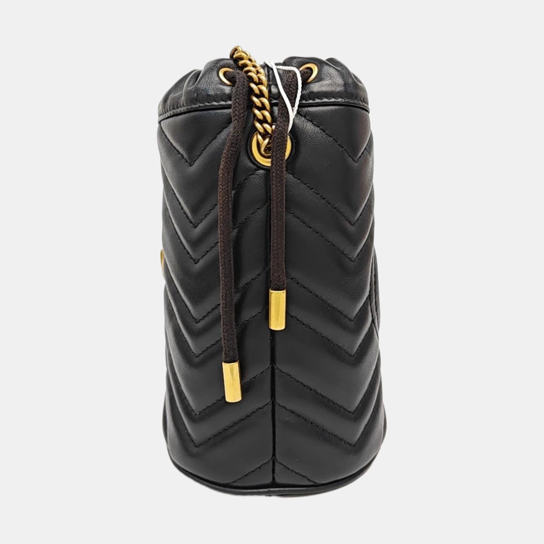 GG Marmont Mini Quilted Calfskin Black