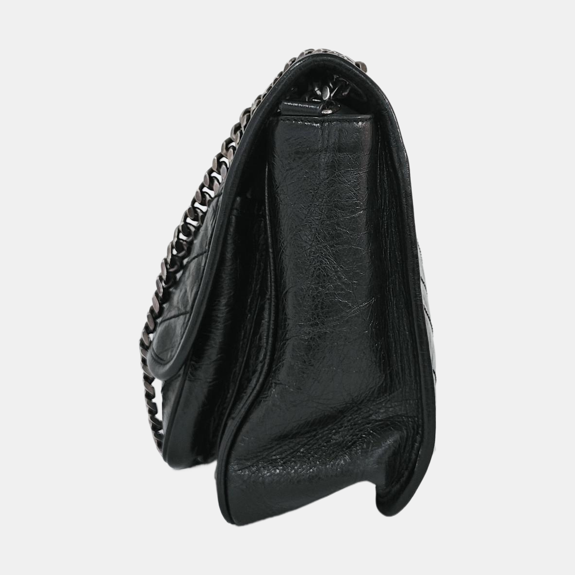 NIKI Medium Chevron Calfskin Black