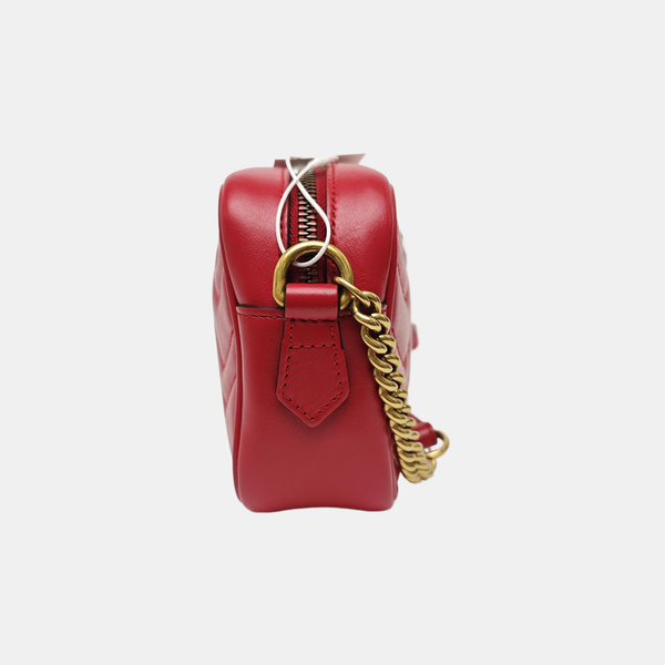 GG Marmont Super Mini Quilted Calfskin Red