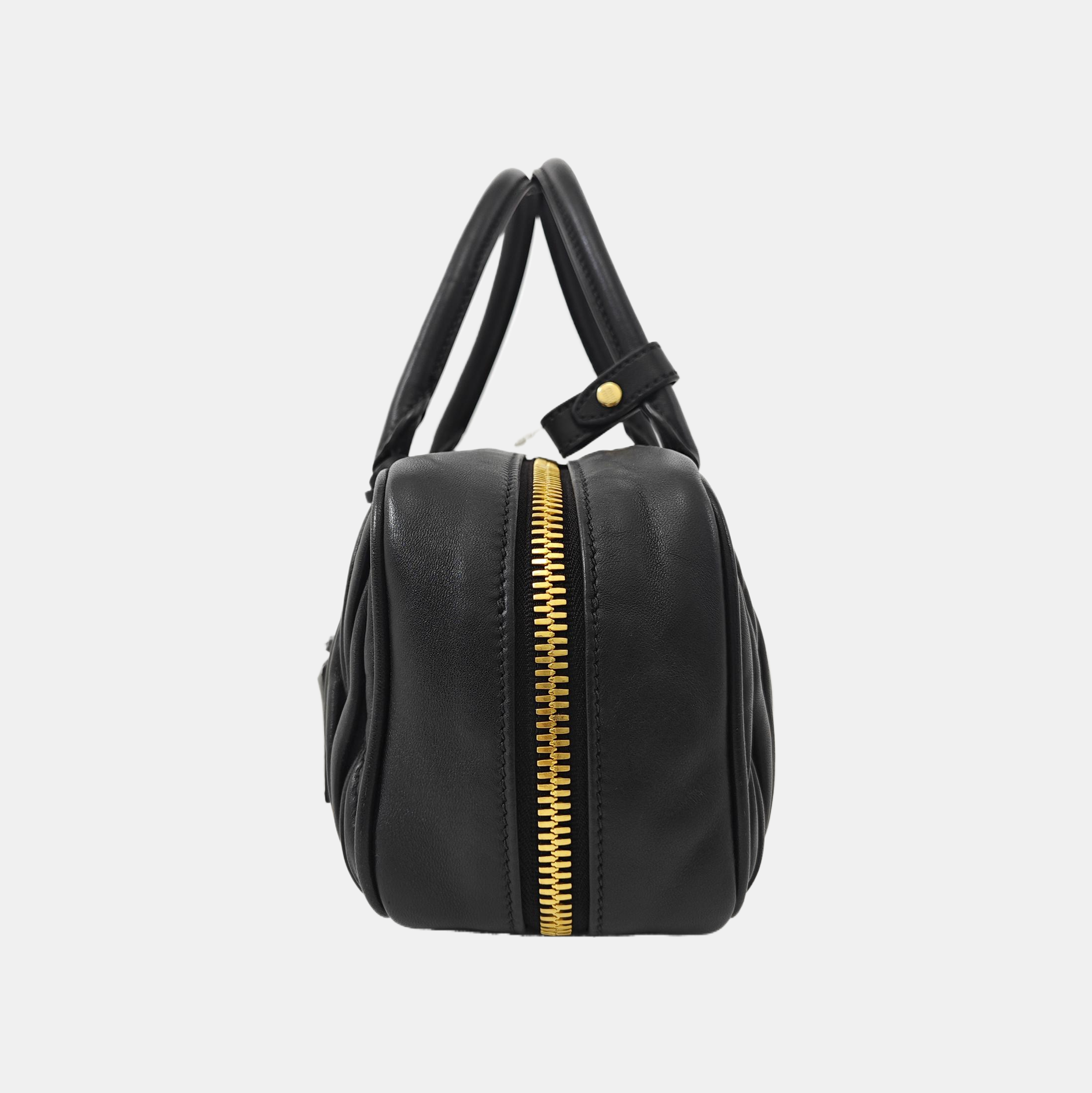 Arcadie Matelassé Large Quilted Lambskin Black