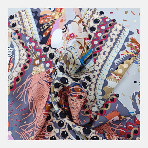 Mulberry Silk Silk Scarf Multicolor