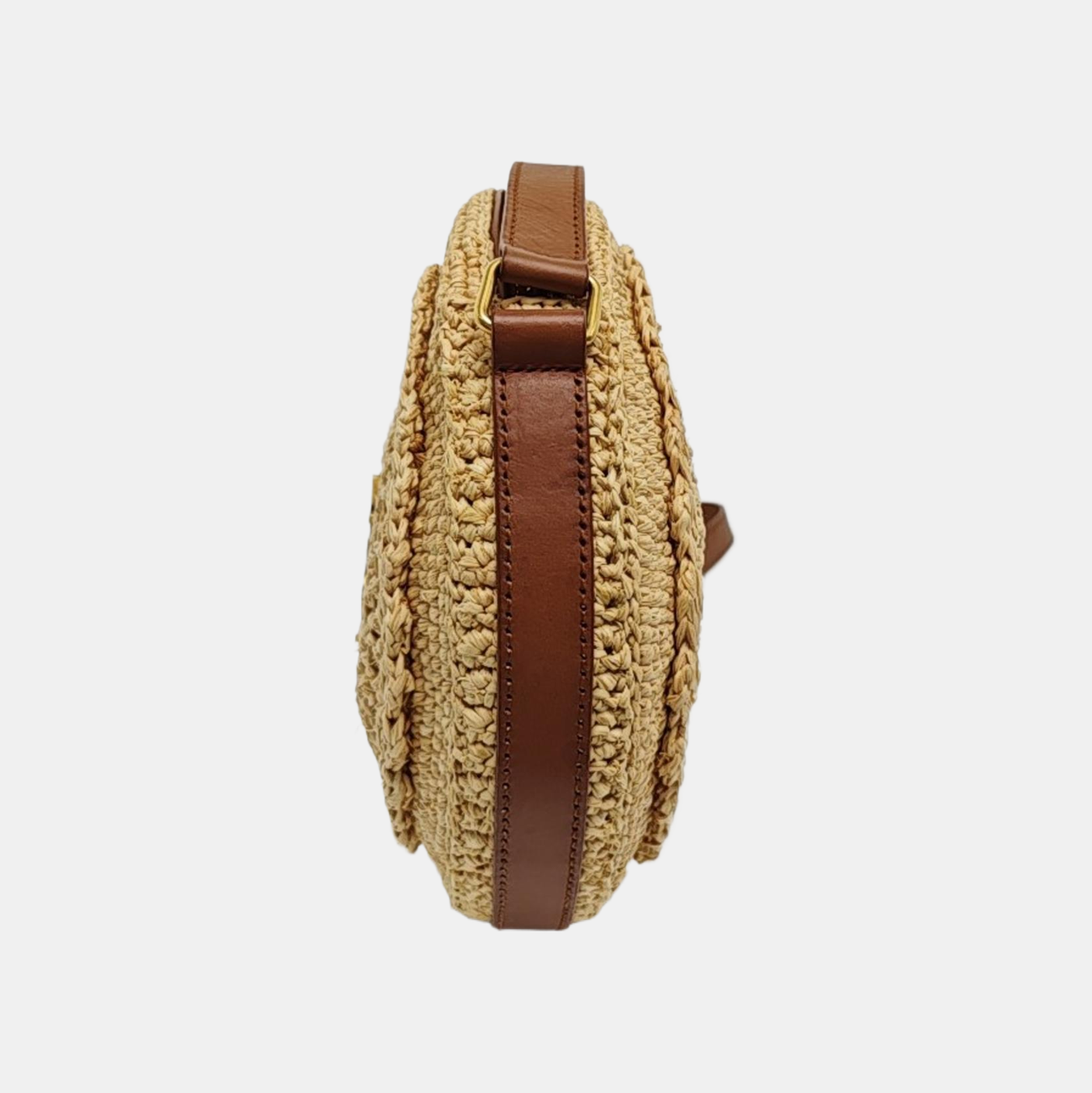 Straw Shoulder Bag Brown