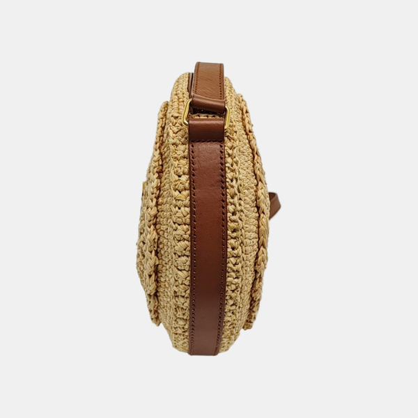 Straw Shoulder Bag Brown