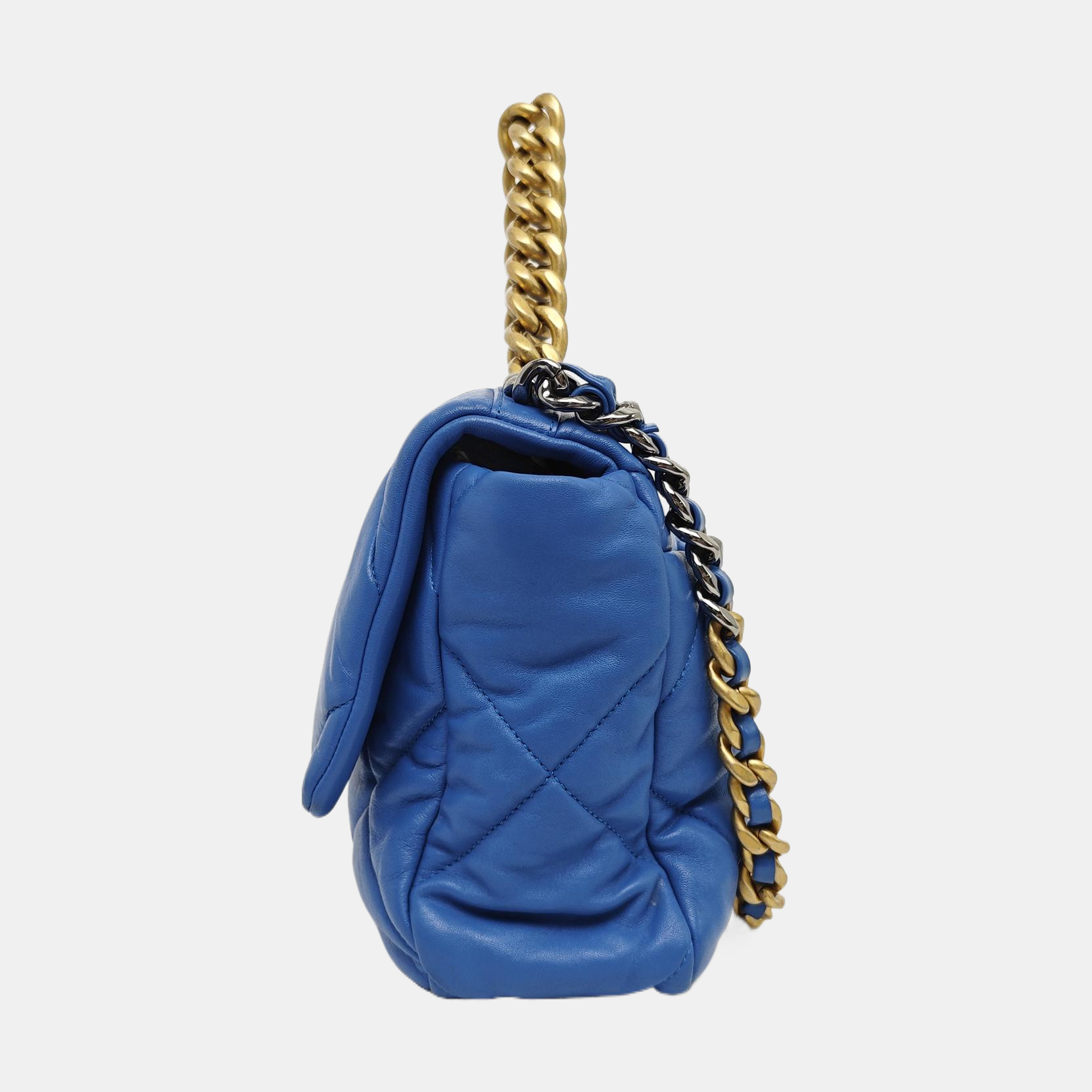 CHANEL 19 Large Quilted Lambskin Blue