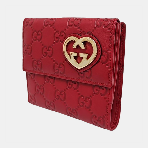 Lovely Monogram Calfskin Red Wallet