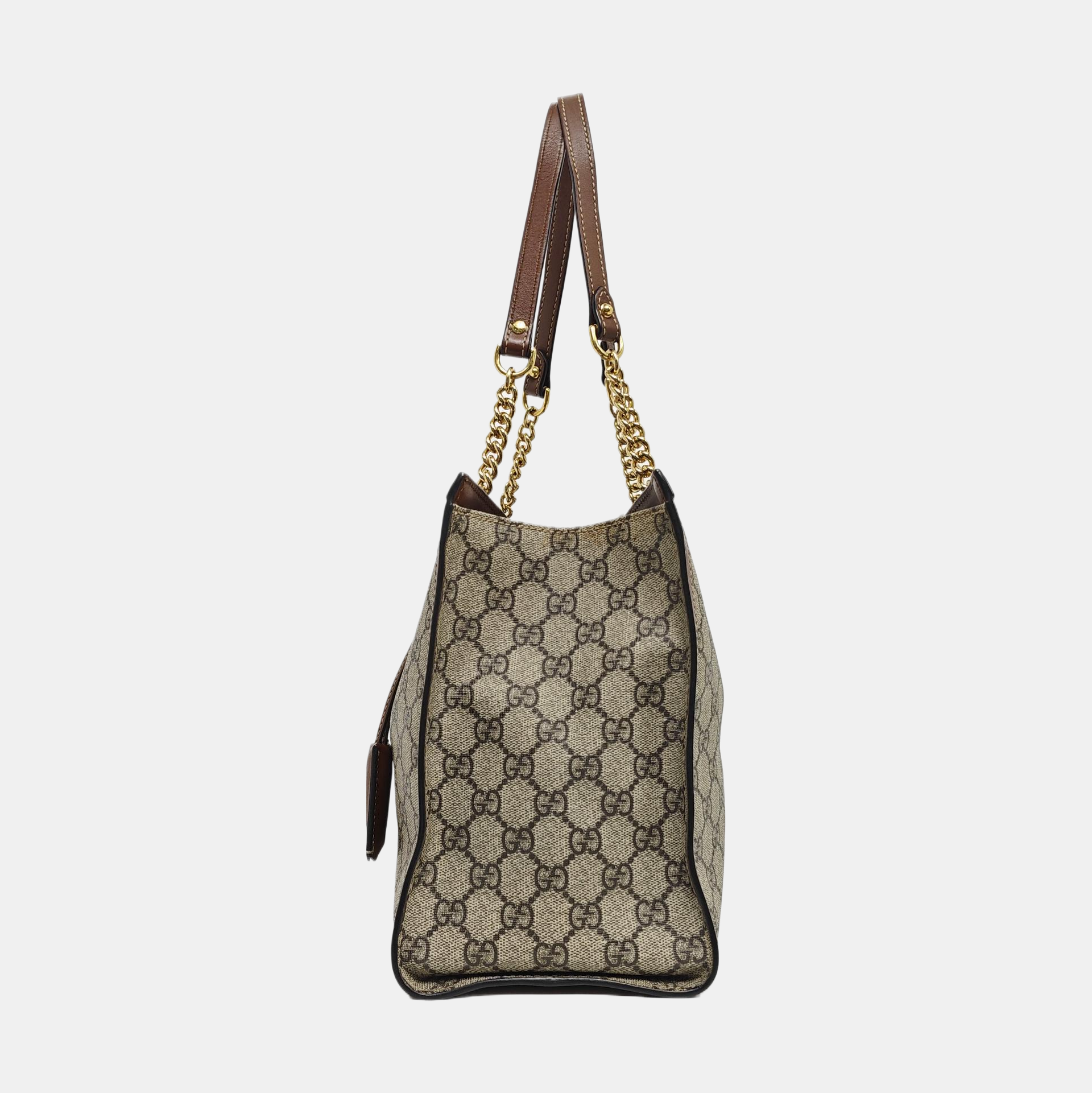 Padlock Medium Monogram Coated Canvas Beige