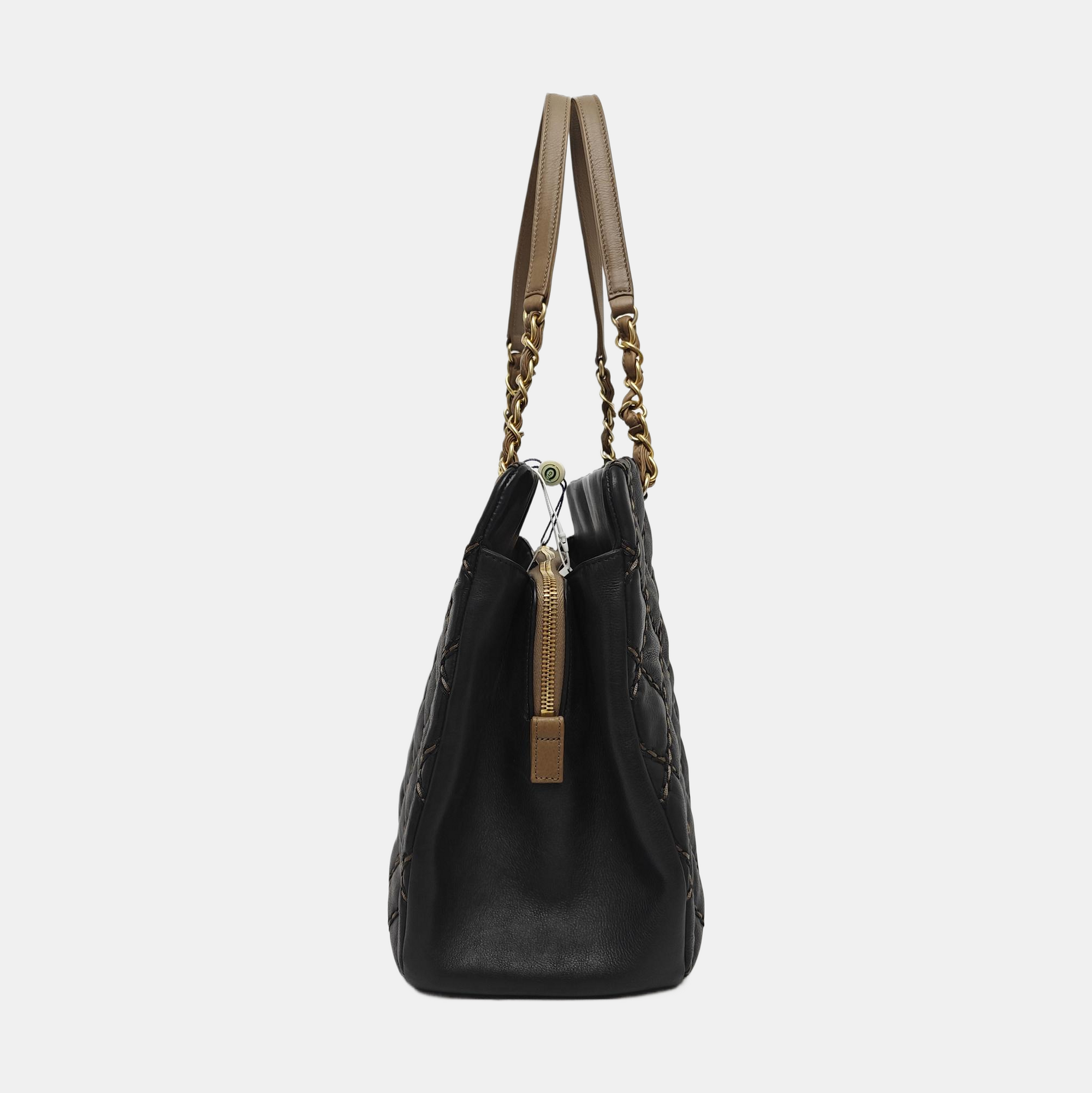 Quilted Calfskin Tote Bag Black
