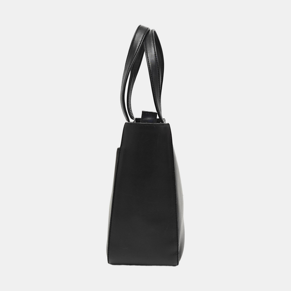 Calfskin Top Handle Bag Black