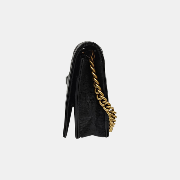 BOY CHANEL Mini Quilted Grained Calfskin Black