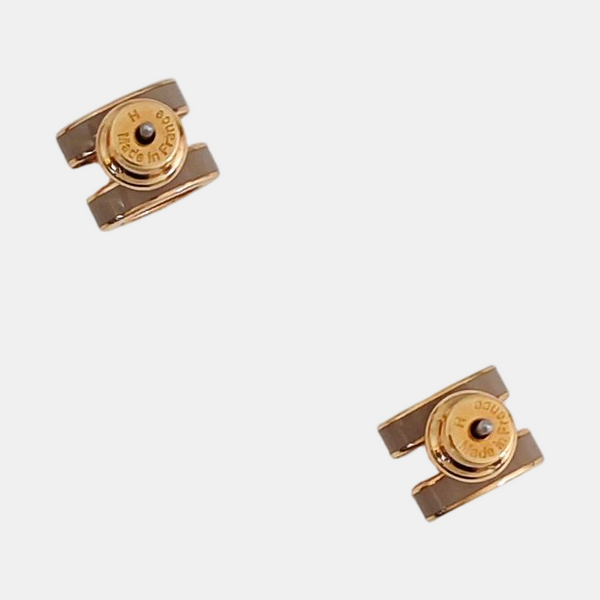Pop H Metal Rose Gold Stud Earrings
