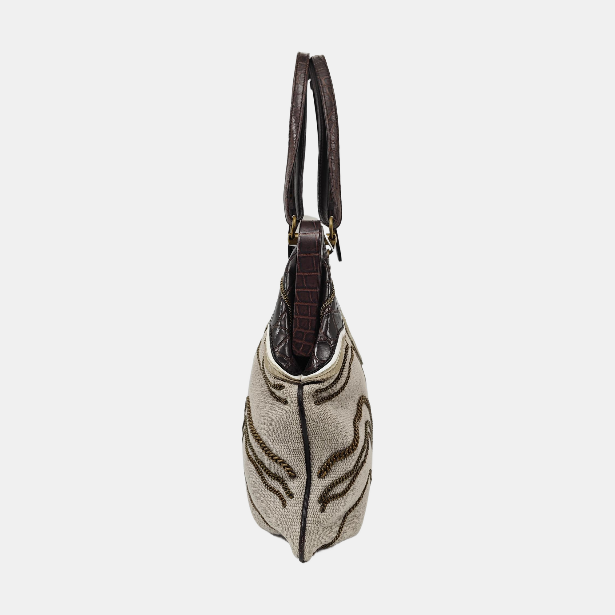 Canvas Top Handle Bag Gray