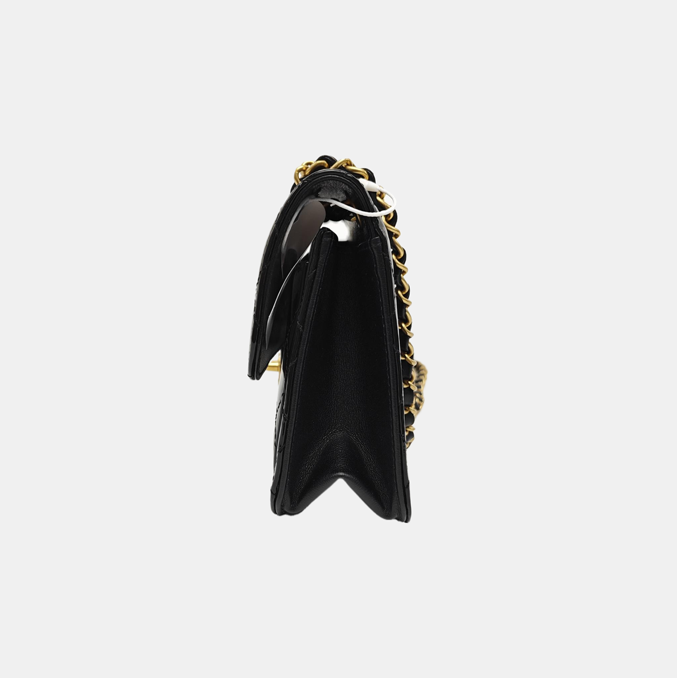 Quilted Patent Leather Shoulder Bag Black