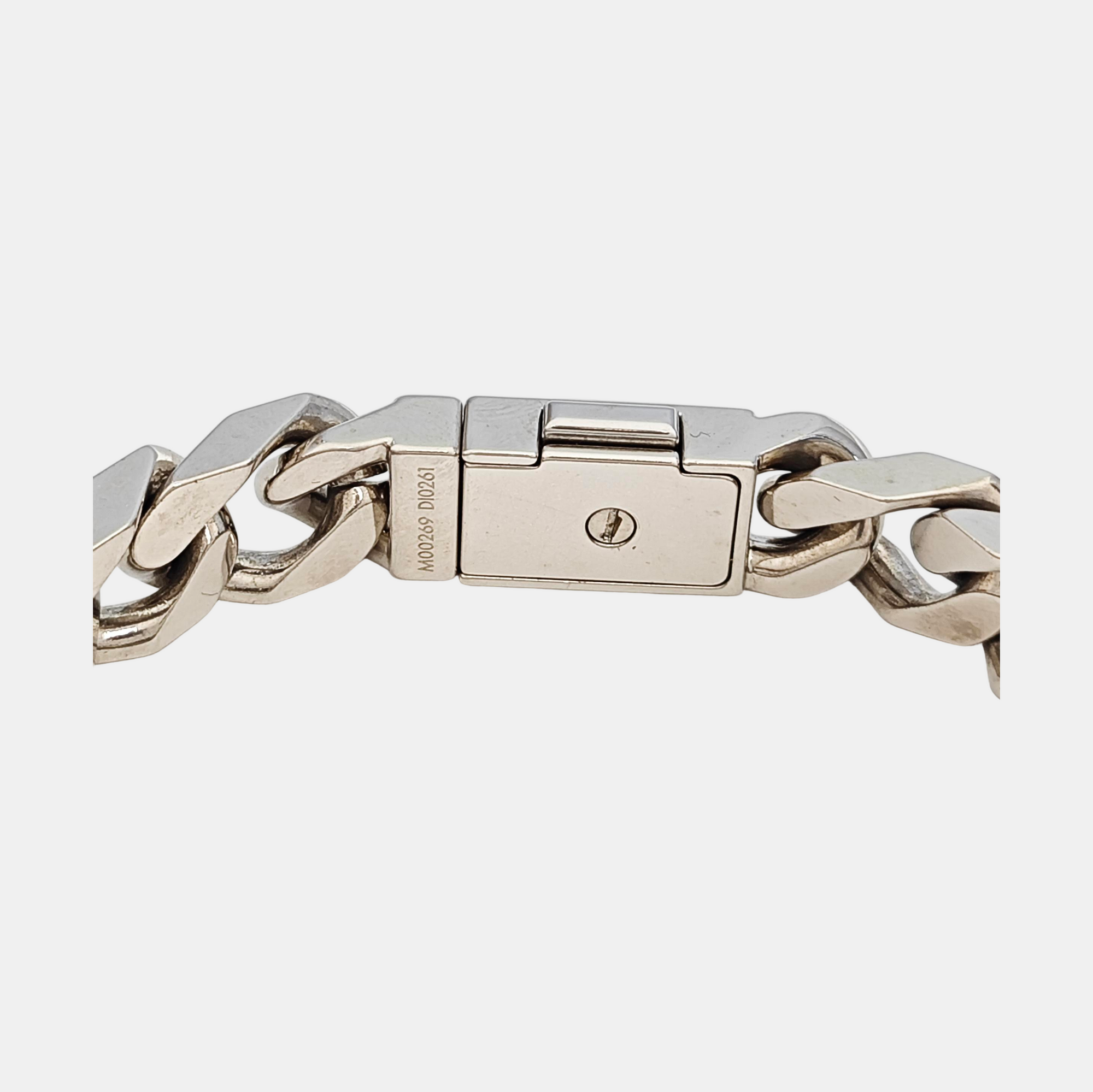 Monogram Metal Silver Bracelet