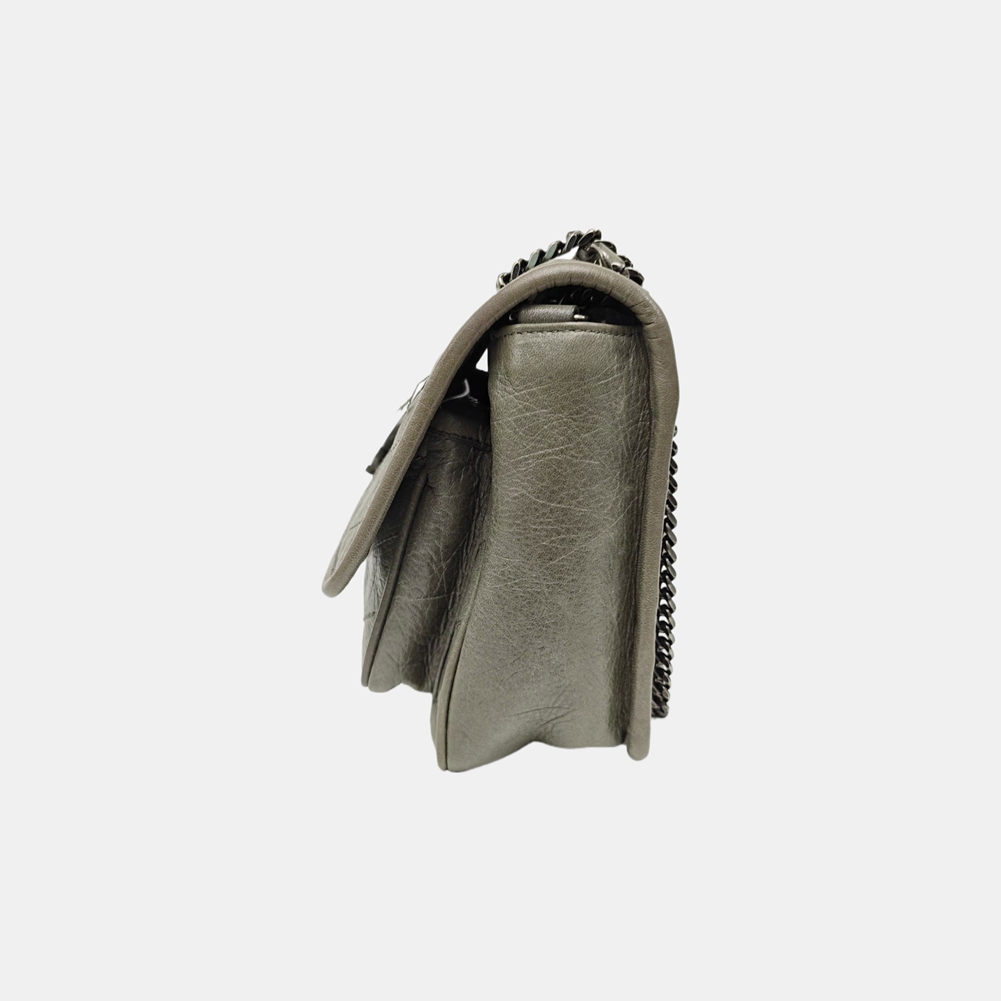 NIKI Small Chevron Calfskin Green