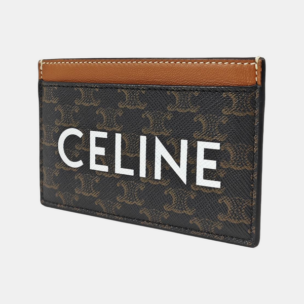 Coated Canvas Card Holder Brown