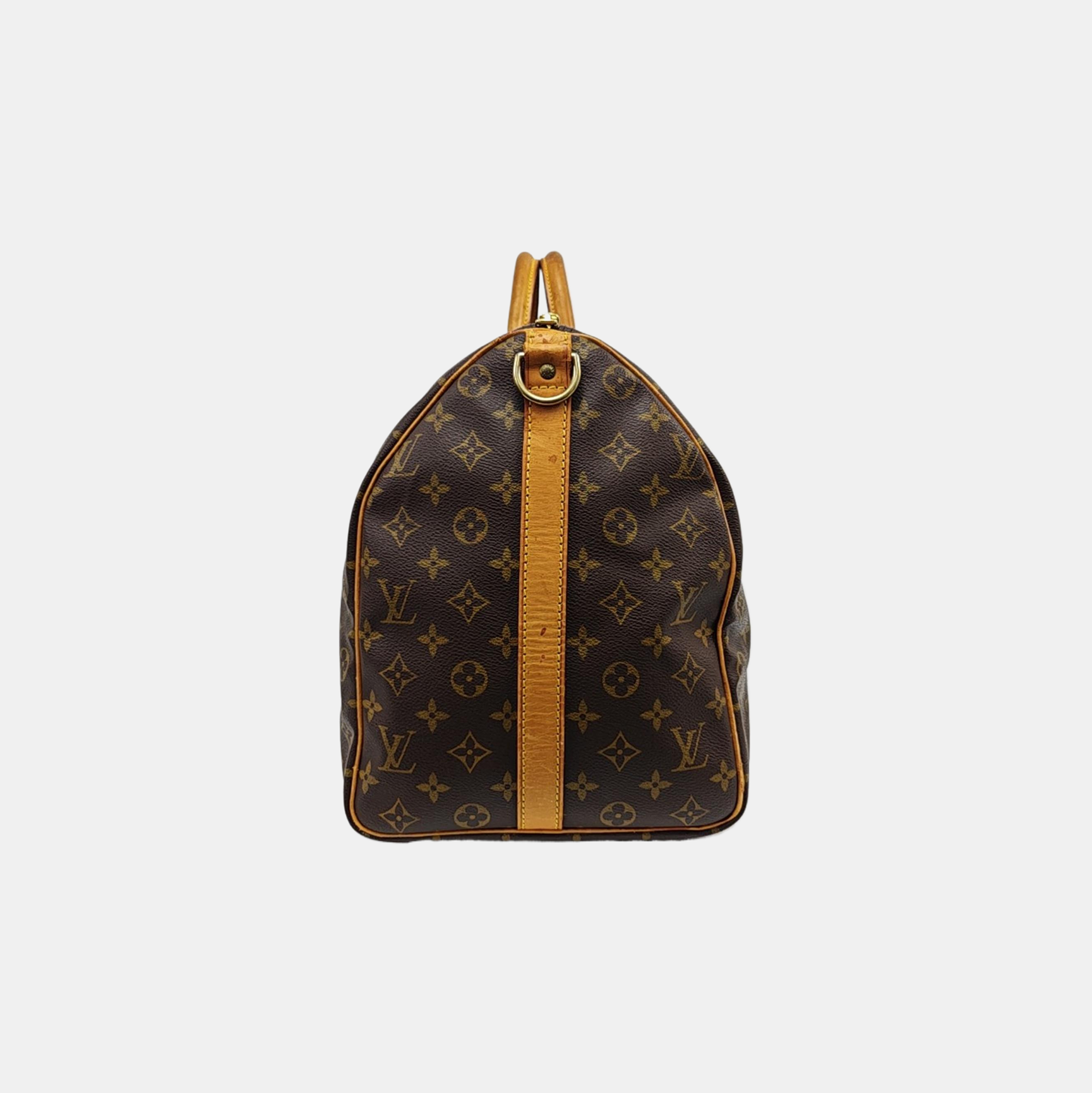 KEEPALL 50 Monogram Coated Canvas Brown