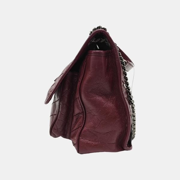 NIKI Medium Chevron Calfskin Red