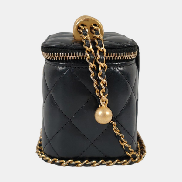 VANITY CASE Mini Quilted Calfskin Black