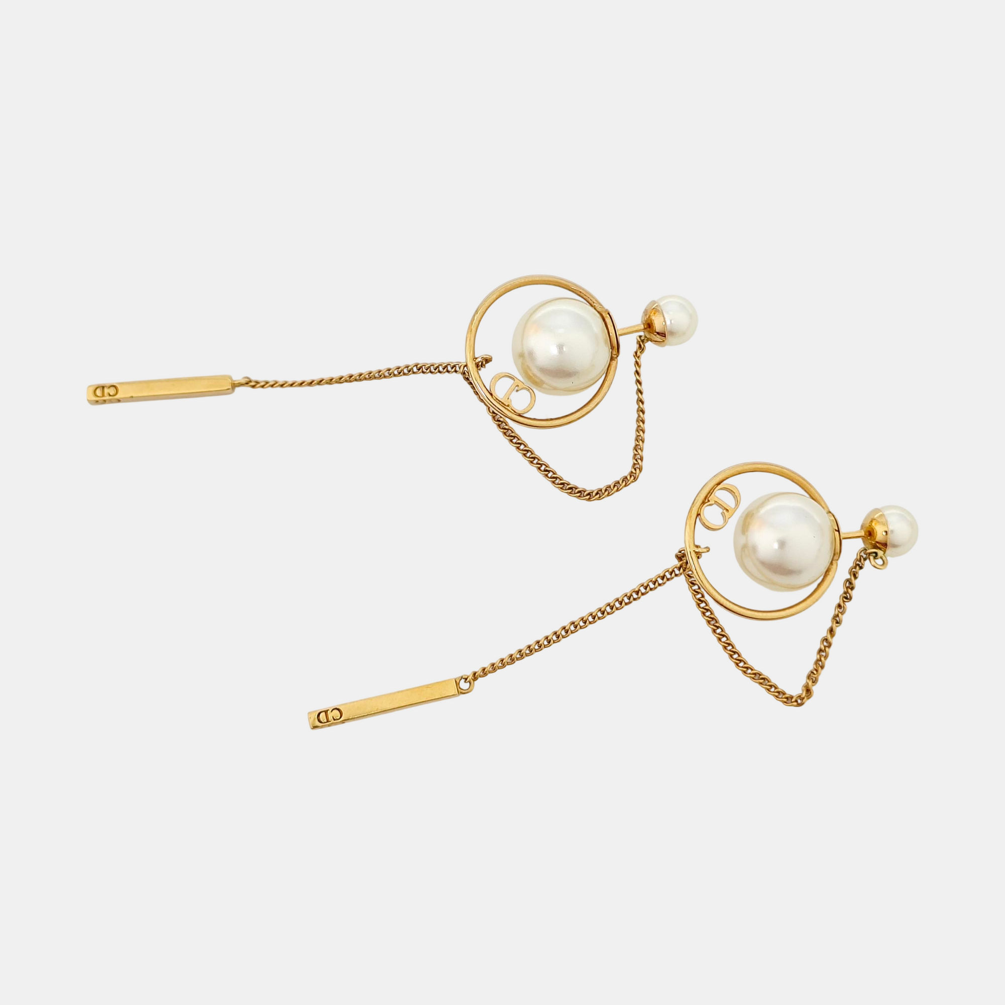Dior Tribales Brass Gold Stud Earrings