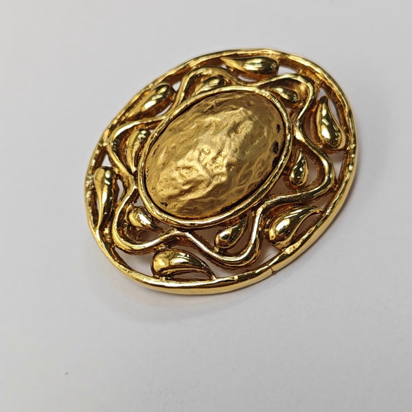 Metal Gold Brooch